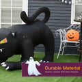 Homcom 6.2' Inflatable Halloween Black Cat, Blow Up Outdoor Led Yard Display, Waterproof Black Polyester