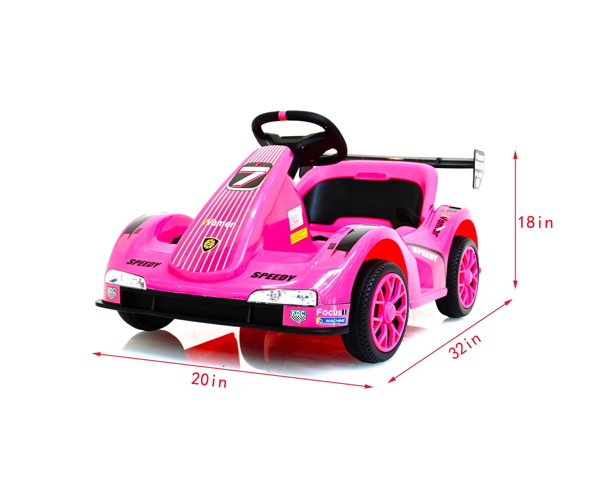 Electric Four Wheel Car Pink Plastic