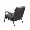 Grey And Matt Iron Accent Chair With Metal Leg Grey Primary Living Space Genuine Leather