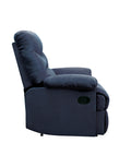 Blue Recliner With Pillow Top Arm Blue Manual Handle Metal Primary Living Space Tight Back Handle Pillow Top Arms Fabric Metal