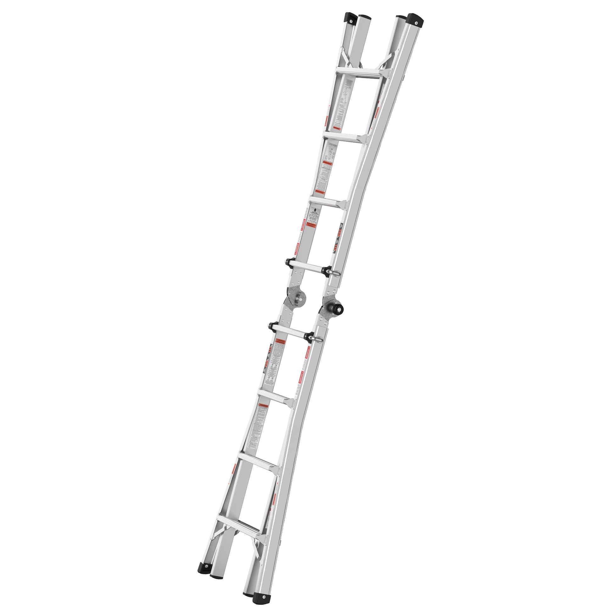 17Ft Multi Position Foldable Aluminum Ladder, A Frame And Straight Ladder, Ansi 250Lbs Grey Aluminium Alloy