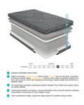 8 Inch Queen Mattress Copper Infused Memory Foam Hybrid Mattress, Gray, Mattress In A Box,Fabric Cover, Plush Foam, Comfortable Mattress Gray Bedroom Foam Spring Queen