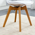 White Stone Burning Tabletop With Rubber Wooden Legs, Foldable Computer Desk, Foldable Office Desk,4 Modern Chairs Can Rotate 360 Degrees,The Seat Cushion Is Made Of Pu Material. Zd 1545Sc 003 White Sintered Stone