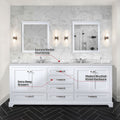 White Double Bath Vanity 80 In. W X 22 In. D White Plywood Wood