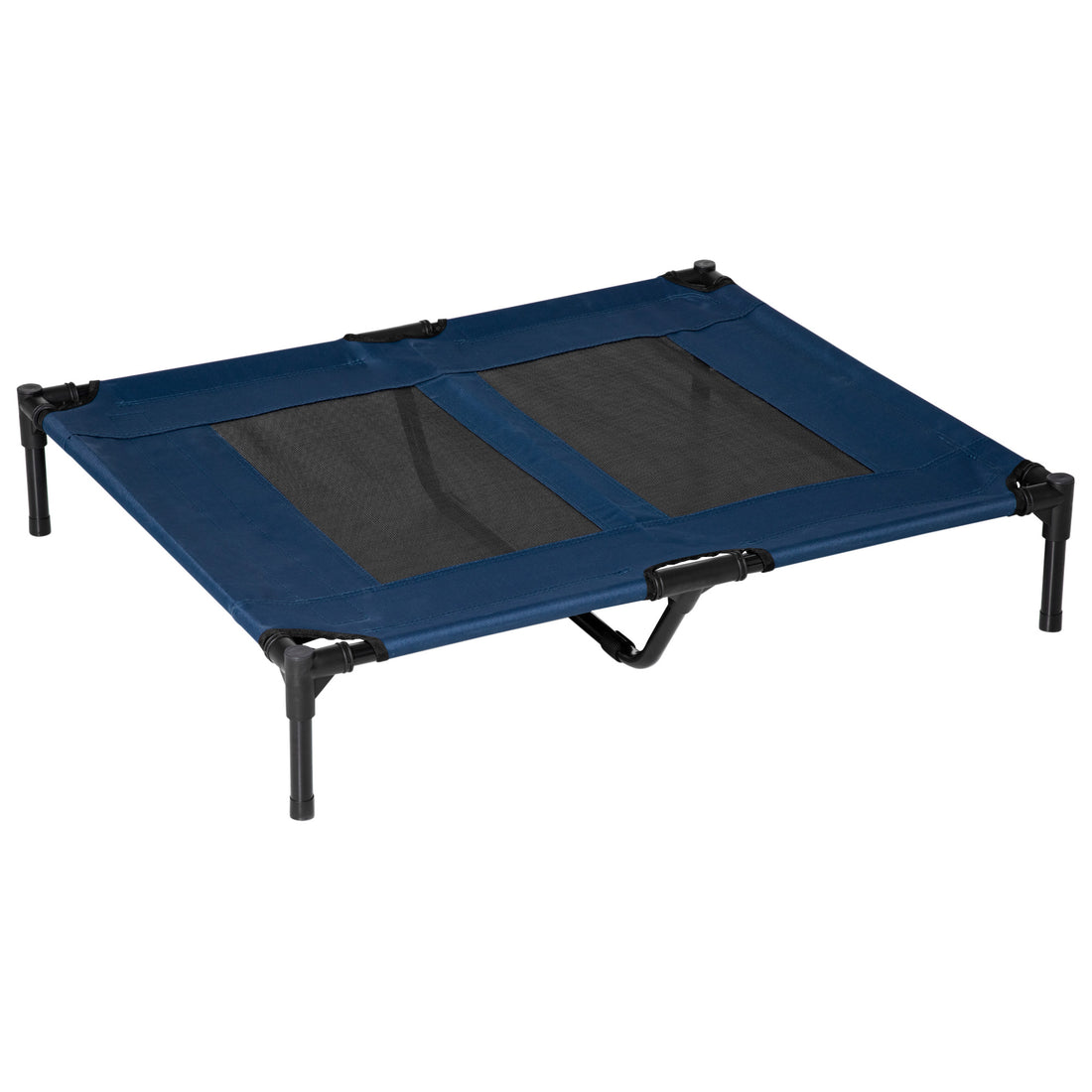 Pawhut 36" X 30" Elevated Cooling Summer Dog Cot Pet Bed With Mesh Ventilation Blue Blue Metal