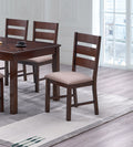 Contemporary Antique Cherry 7Pc Dining Set Table And 6X Side Chairs Melamine Table Top Fabric Cushion Seats Chairs Solid Wood Dining Room Furniture Upholstered Chair Wood Cherry Ladder Back Seats 6 Dining Room Solid Wood Classic,Contemporary,Modern