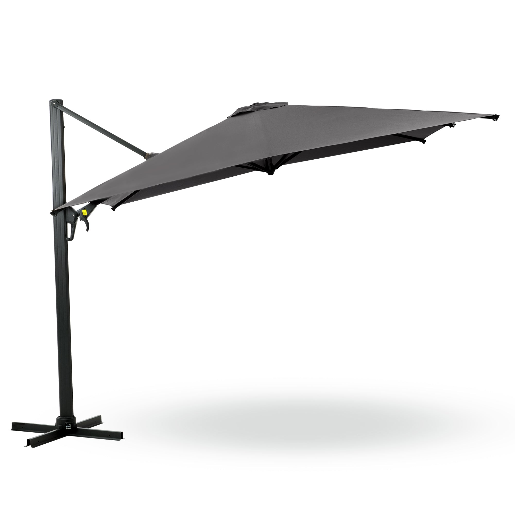 10 Ft Cantilever Patio Umbrella With 360 Rotation & Tilt Adjustment, Square Outdoor Offset Umbrella With Aluminum Pole Grey Grey Fabric