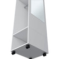 Benson Wardrobe In Melamine With Mirror And Open Storage White Bedroom Contemporary,Modern Particle Board Melamine