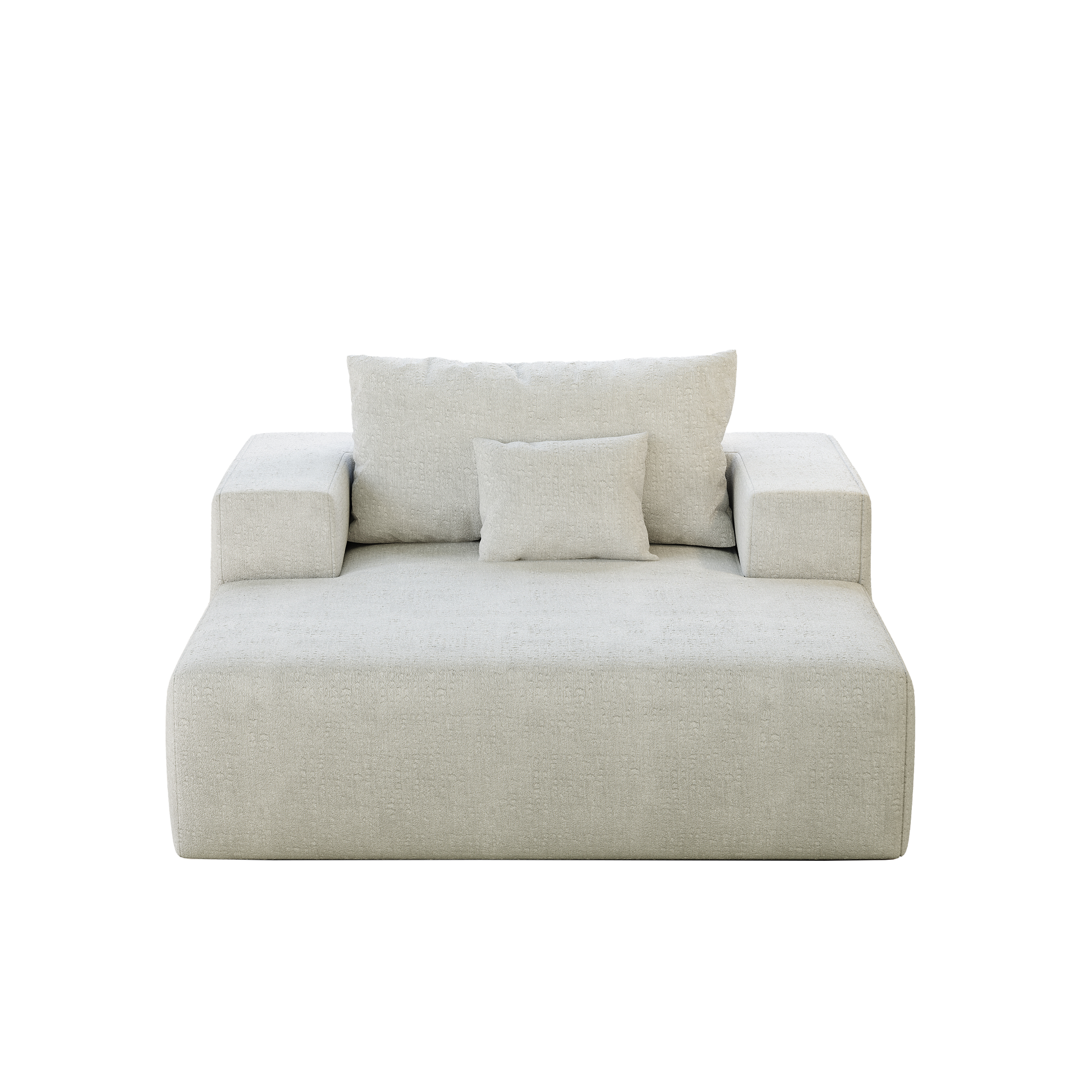 55 Inch Chenille Sponge Sofa Lounge Chair,No Assembly Required,Fluffy Modern Sleeper Chair For Indoor Living Room Bedroom Beige Foam Chenille 1 Seat