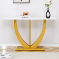 Modern And Simple Rectangular Glass Dining Table In White With A Pattern, 0.39 