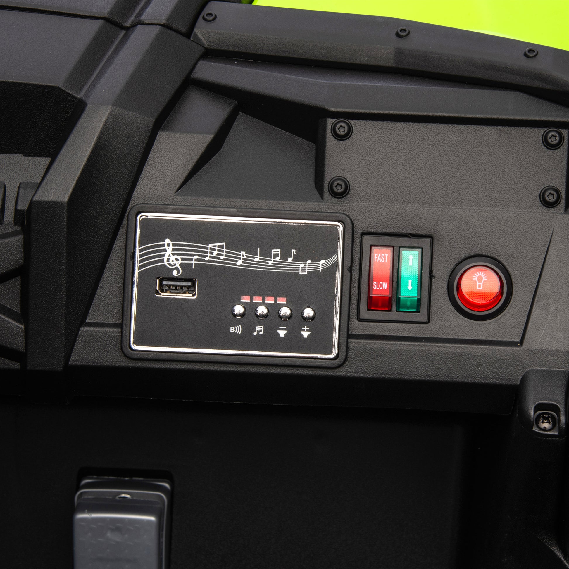 24V Two Seater Kids Ride On Utv W Parents Remote Control,Four Wheel Suspension,Slow Start,Large Wheel Design,Anti Collision Bar,Storage Space,Music,Usb,Bluetooth,Volume Control,Led Lights For Kids 3