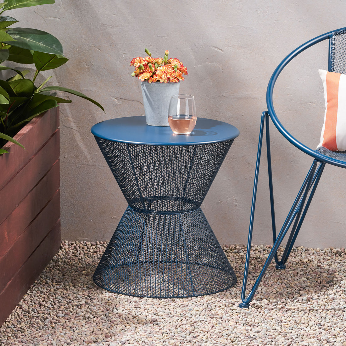 Nevada Side Table Navy Iron