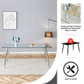 Table And Chair Set.Modern Rectangular Glass Dining Table With A Tempered Glass Tabletop And Silver Metal Legs, Paired With Multiple Chairs Designed With Pu Cushions And Silver Metal Legs. Black Silver Seats 8 Tempered Glass