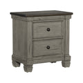 Transitional Rustic Style Coffee And Antique Gray 2 Drawer Nightstand 1Pc Flat Knobs Classic Bedroom Furniture Antique Gray,Coffee 2 Drawers Wood