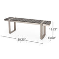 Dining Bench, Silver Gray Gray Wood