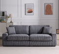 Modular Sectional Sofa,4 Seater Oversized Sectional Sofa, Corduroy Fabric With 2 Ottoman Bench And 2 Pillows, Modular Sectionals Sofa Couch For Living Room Gray Corduroy 4 Seat