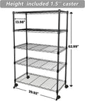 Heavy Duty 5 Shelf Shelving Unit 1250Lb Capacity, 29.92