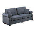 Classic Living Room 2Pc Sofa Set Dark Gray Corduroy Sofa Loveseat W Pillows Square Arms Plush Couch Dark Gray Primary Living Space Cushion Back Classic,Contemporary,Modern Rubberwood Rolled Arms Corduroy 4 Seat