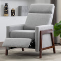 Set Of Two Wood Framed Upholstered Recliner Chair Adjustable Home Theater Seating With Thick Seat Cushion And Backrest Modern Living Room Recliners,Gray Gray Linen