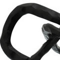 Metal Accent Decor With Oval Shaped Inters, Black Black Metal