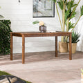 Contemporary Slat Top Acacia Wood Outdoor Dining Table Dark Brown Dark Brown Acacia Wood