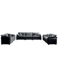 Modern Living Room Sofa 3 Pieces Set, Two 2 Seater Sofas And One 3 Seater Sofas, Upholstery Large Deep Seat Sofa With Sofat Cushion And Pillowss,Grey Corduroy Grey Corduroy 7 Seat
