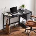 Computer Desk With Drawers 40 Inch Office Writing Work Kids Study 2 Tier Wood Corner Table With Storage Drawers Shelf For Bedroom Home Office Black Wood Black Wood