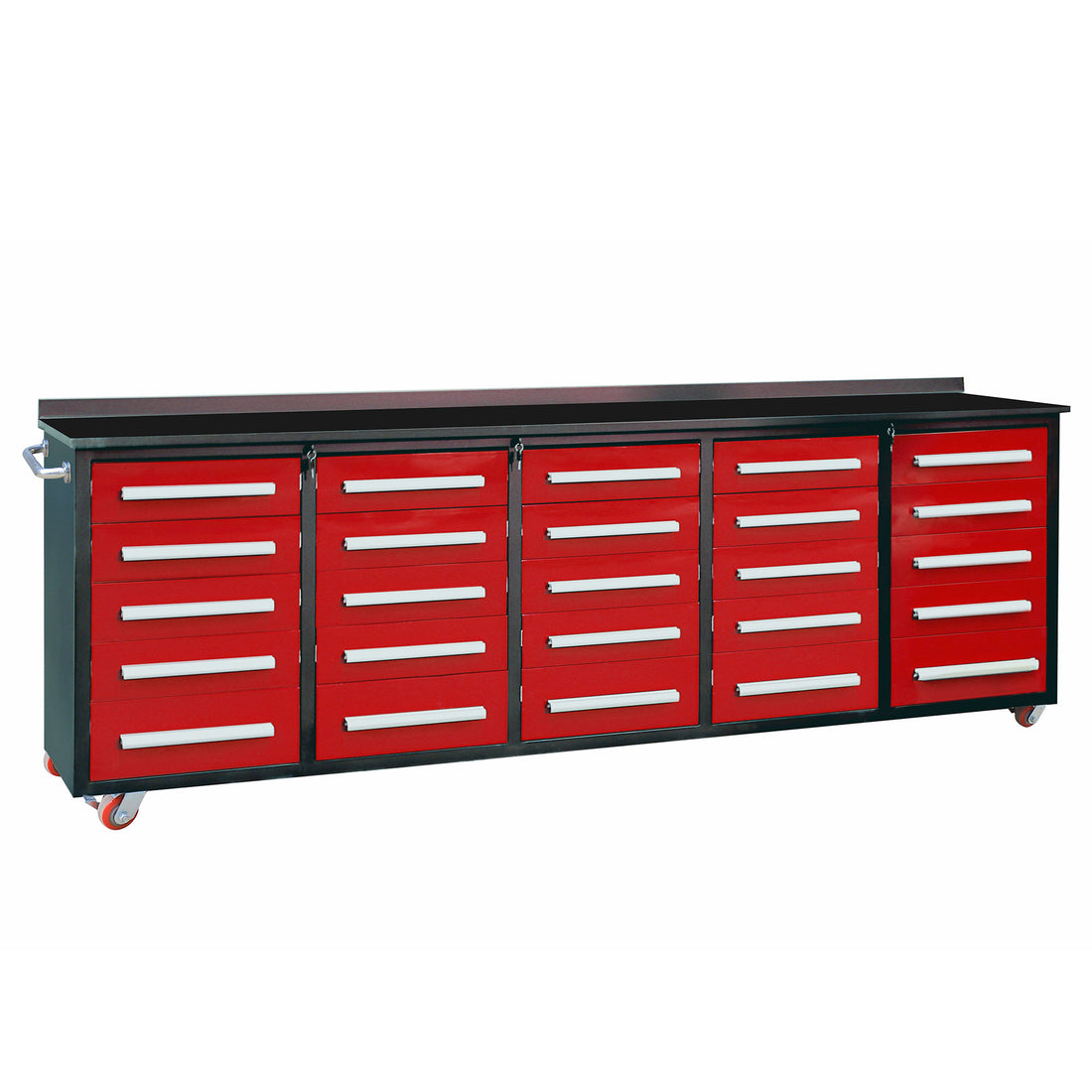 10Ft Workbench With Storage Drawers 25 Drawers Red Red Steel