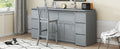 Full Size Murphy Bed With Drawers, Cabinets And Usb Ports,Gray Full Gray Mdf Lvl