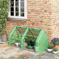 Outsunny 6' X 3' X 3' Portable Mini Greenhouse Outdoor Garden With Large Zipper Doors And Water Uv Pe Cover, Green Green Plastic