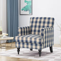 Harrison Tufted Club Chair Blue Fabric