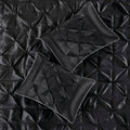 7 Piece Tufted Comforter Set Black Cal King California King Black Polyester