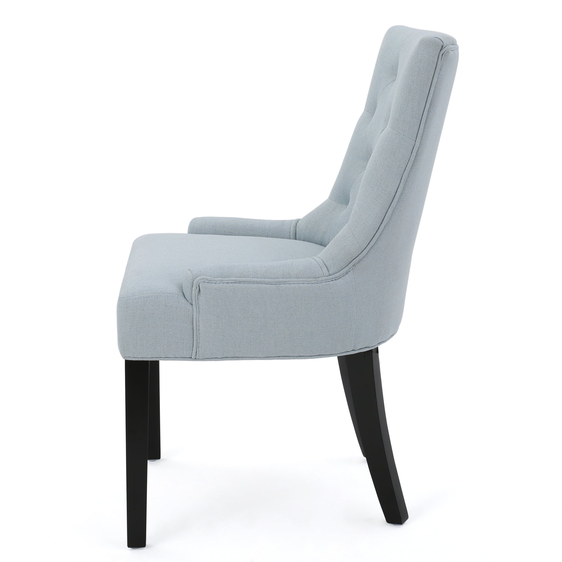 Cheney Dining Chair Kd Light Blue Wood Fabric