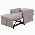 3 In 1 Convertible Sleeper Chair With Adjustable Backrest, Lounger Chair Turns Into Bed, Single Bed For Living Room, Linen, Tan Tan Linen