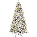 7.5Ft Pe Pvc Pine Mixed Christmas Tree With Colorful Warm Light 10 Function Led, Memory Wire & Easy Power Technology Green,White Polyethylene