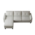 Living Room Furniture With Polyester Fabric L Shape Couch Corner Sofa For Small Space Beige Beige Foam Polyester 3 Seat