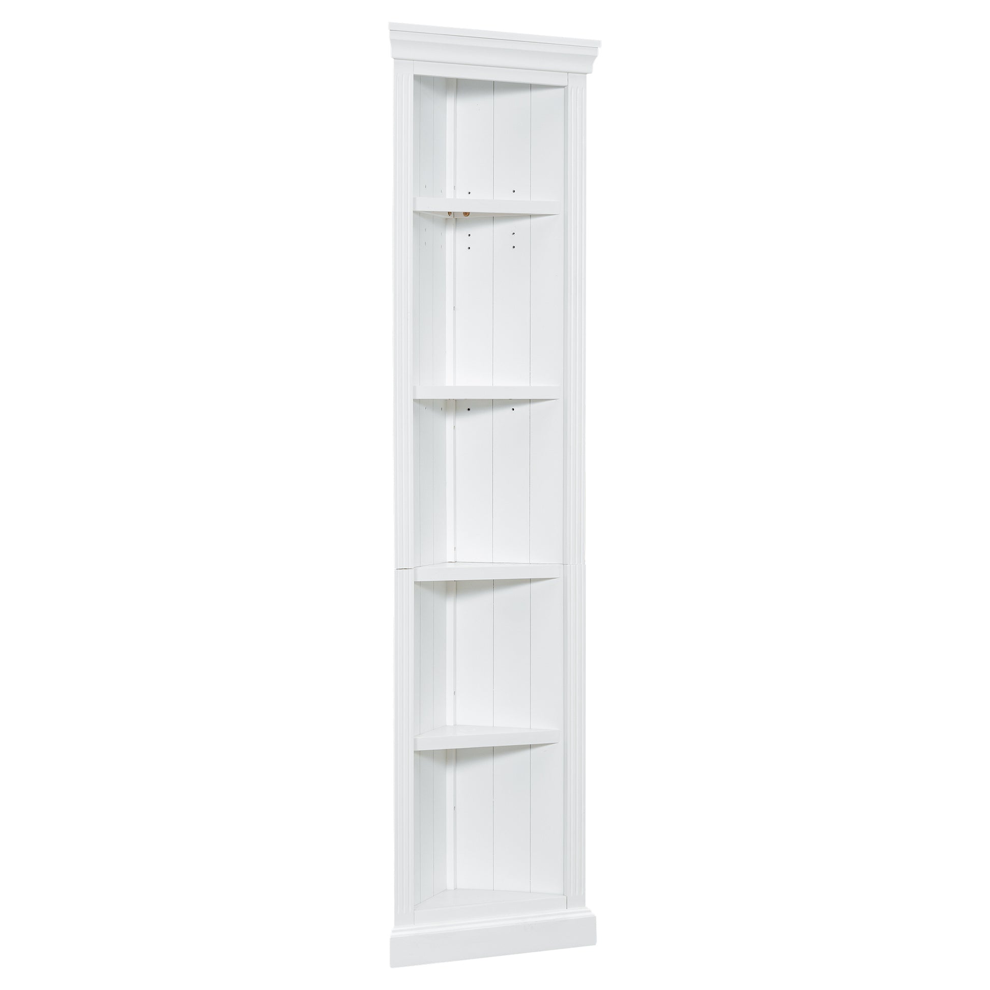 83.4"Tall Bookshelf With Two Corner Shelf Suite,Bookcase With 2 Doors And 1 Drawer,5 Tier Corner Shelf With Open Shelves,Free Standing Shelves Suite With Led Lighting For Living Room,Office,White