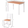 Homcom Dining Table Set For 4, 5 Piece Modern Kitchen Table And Chairs, Wood Dining Room Set For Small Spaces, Breakfast Nook, White White Wood