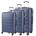 Hard Sided Expand Suitcase With Rotating Wheels, Tsa Lock, Retractable Handle, Blue, 20