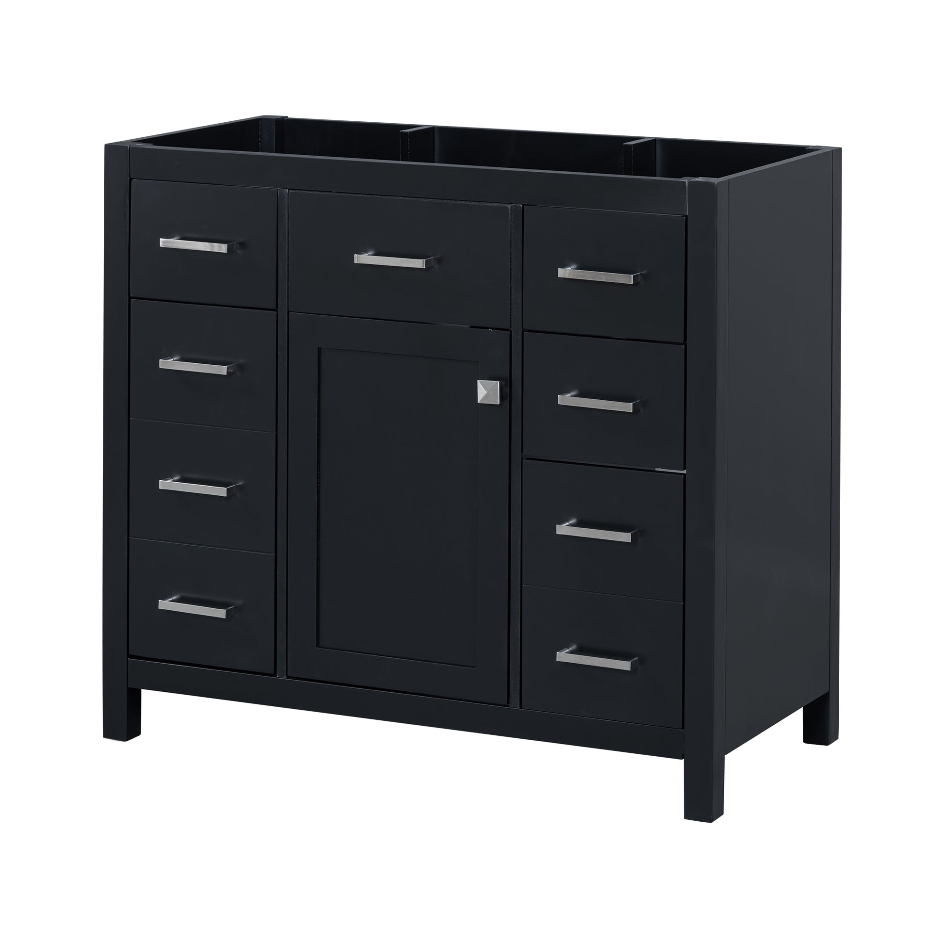 Cabinet Only 36" Black Bathroom Vanity Sink Not Included Black Bathroom Solid Wood Mdf Resin