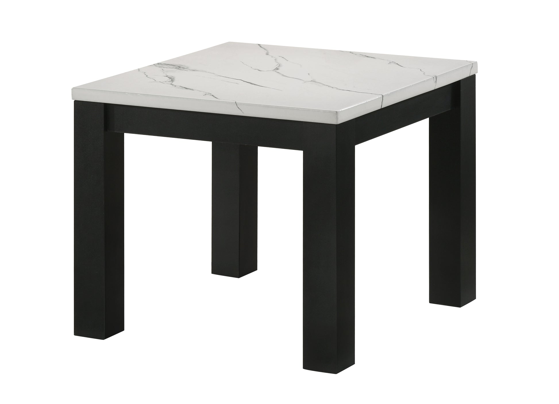 White Black 3 Piece Living Room Table Set Faux Marble Table Top Cocktail Table And Two Matching End Tables Wooden Furniture Black,White Primary Living Space Contemporary,Modern Wood