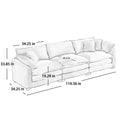 Mid Century Modern Sectional Sofa 3 Seater Sectional Sofa With 2 Arm Pillows And 3 Pillows, Living Room Sectional Tan Corduroy Fabric Tan Corduroy 3 Seat