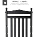 Outsunny Traditional Wooden High Back Rocking Chair For Porch, Indoor Outdoor, Black Black Wood