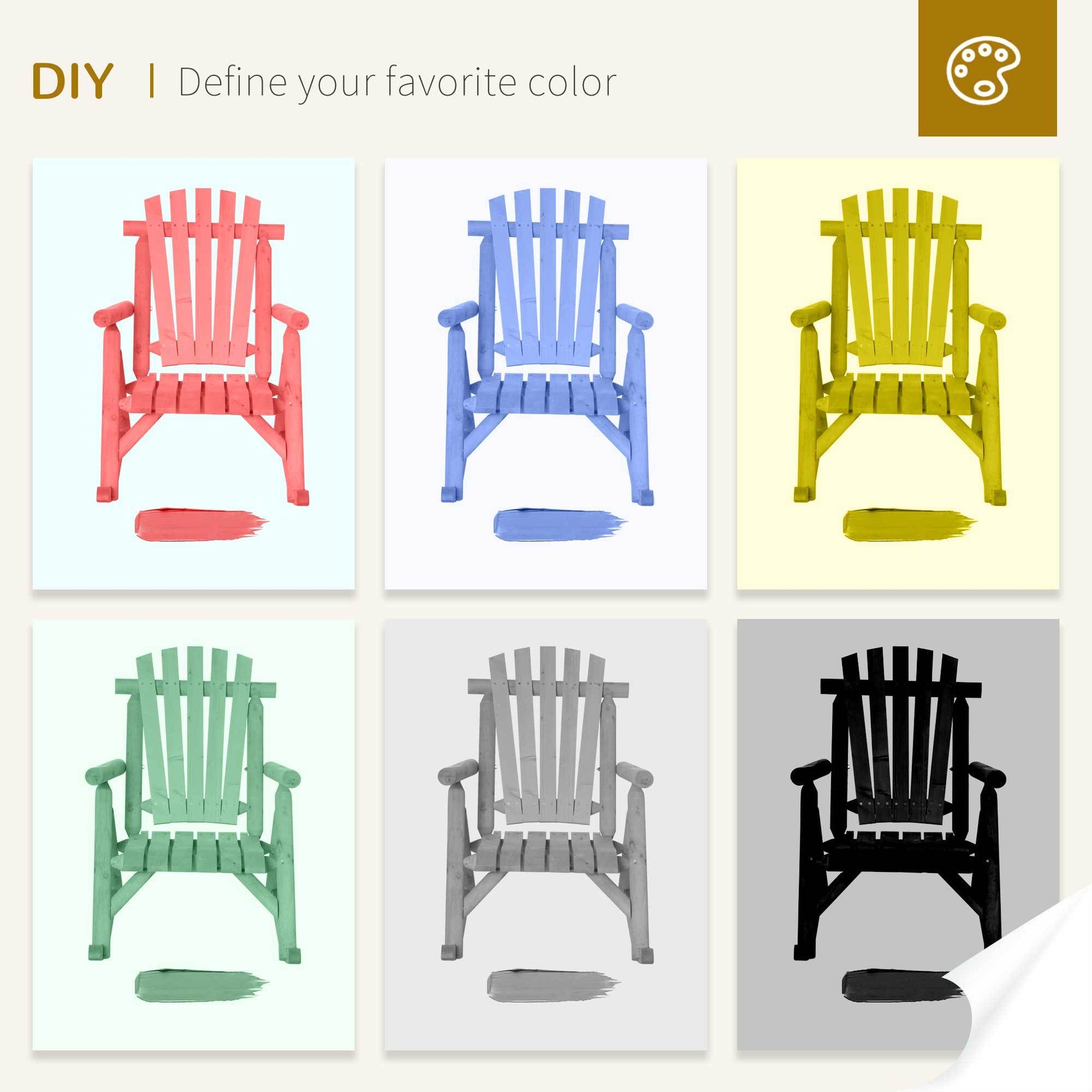 Outsunny Outdoor Wooden Rocking Chair, Single Person Rustic Adirondack Rocker With Slatted Seat, High Backrest, Armrests For Patio, Garden And Porch, Natural Natural Wood Wood