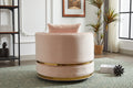 Swivel Chair, 360 Swivel Accent Chair, Barrel Chair For Living Room Bedroom Pink Velvet