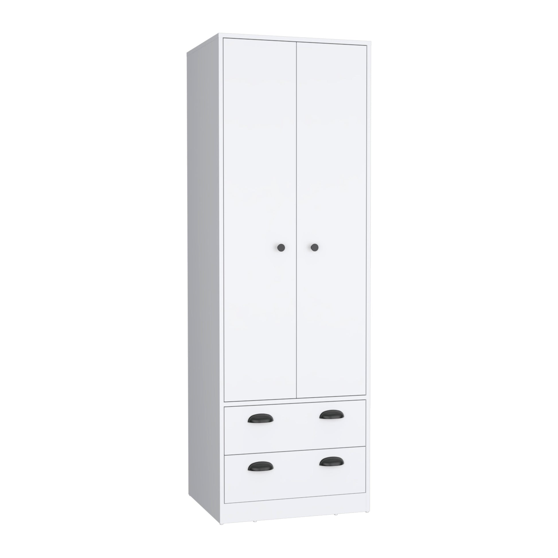 St Monans Armoire With Double Door And 2 Drawers White White Particle Board