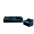 3 Piece Upholstered Sofa, Living Room Sectional Sofa Set Modern Sofa Couches Setdeep Seat Sofa For Living Room Apartment, 1 3 Seat Blue Blue Chenille 4 Seat