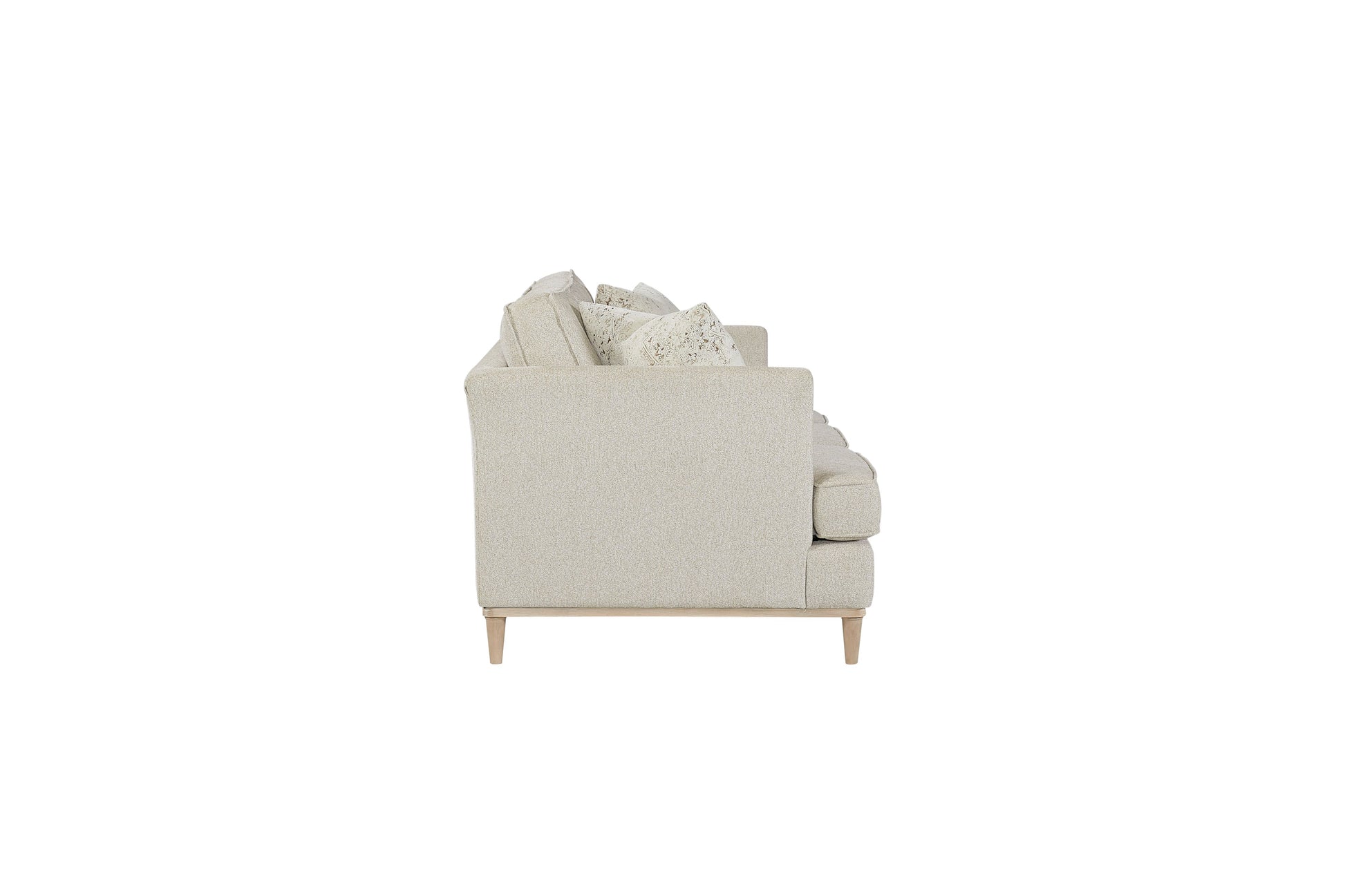 Sofa With 3 Reversable Cushions And 2 Pillows Off White Upholstered 3 Seat