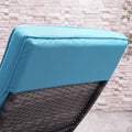 Outsunny Wicker Chaise Lounge Pool Chair, Outdoor Pe Rattan Cushioned Patio Sun Lounger W 5 Level Adjustable Backrest & Wheels For Easy Movement, Sky Blue Blue Rattan