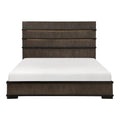 Two Tone Brown Black Finish Led Headboard King Bed 1Pc Modern Industrial Design Bedroom Furniture Box Spring Required King Black,Brown Gray Wood Bedroom Bed Frame Wood